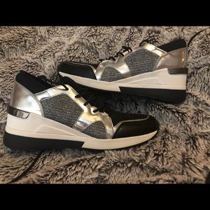Authentic Michael Kors metallic tennis shoes